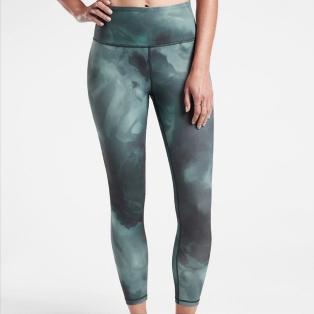 NEW Athleta Elation Printed 7/8 Tight Green Blue Dye 981718 Size XXS NWT
